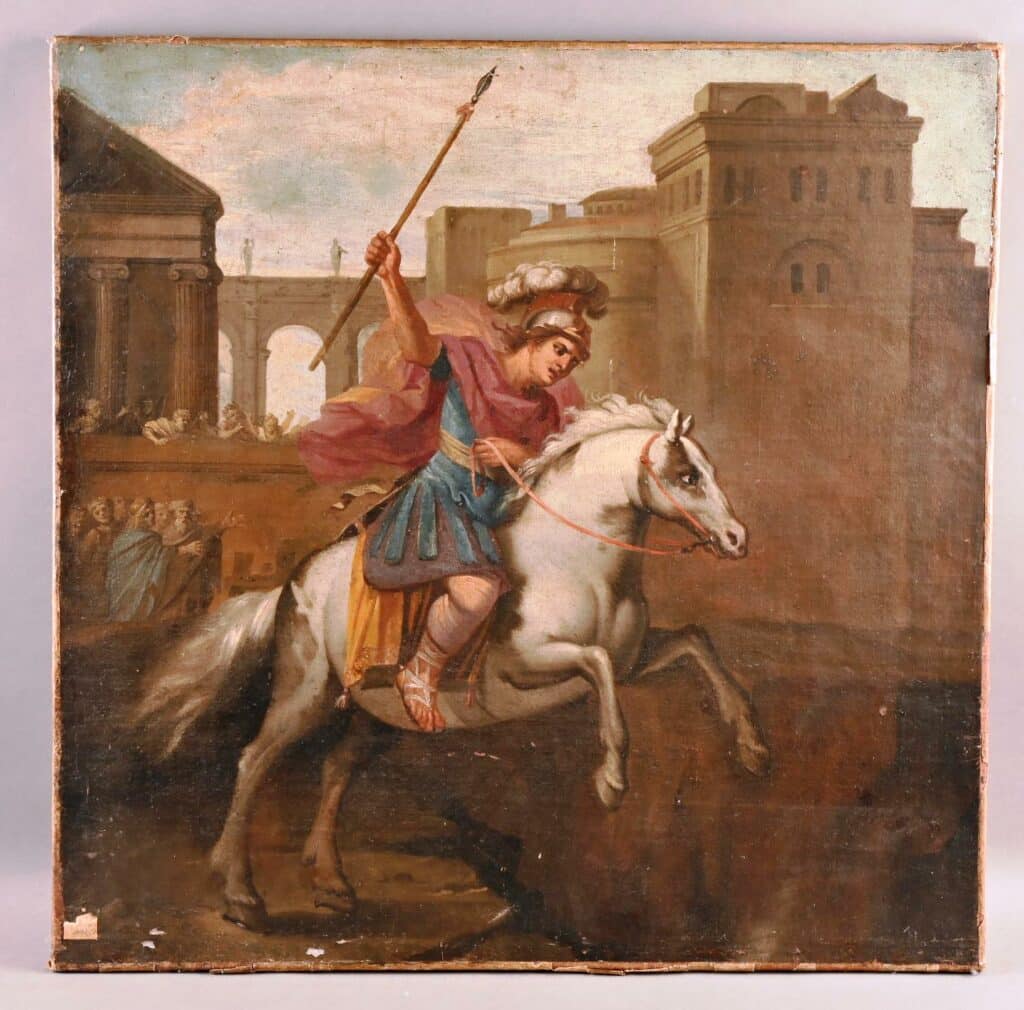 ECOLE LIEGEOISE DU XVIIè siècle. « Le Sacrifice de Marcus Curtius »
