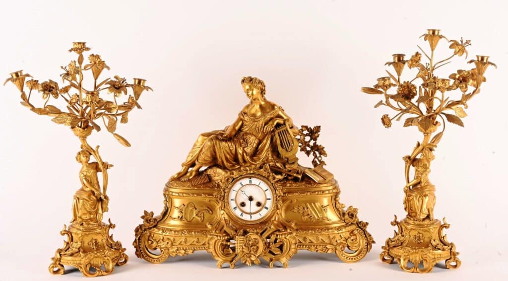 Graniture de cheminée trois pièces