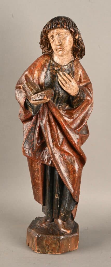 Sculpture en tilleul d'un Saint