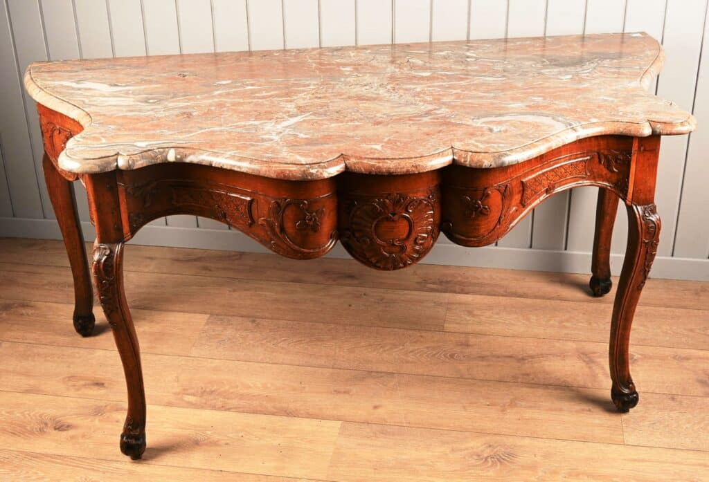 Console à gibier liégeoise en chêne sculpté
