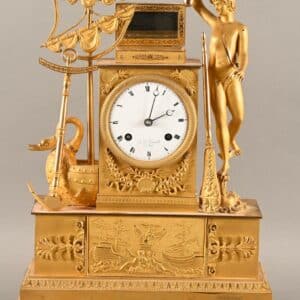 Pendule borne en bronze doré et ciselé signée de J.G.Emonts à Liège.