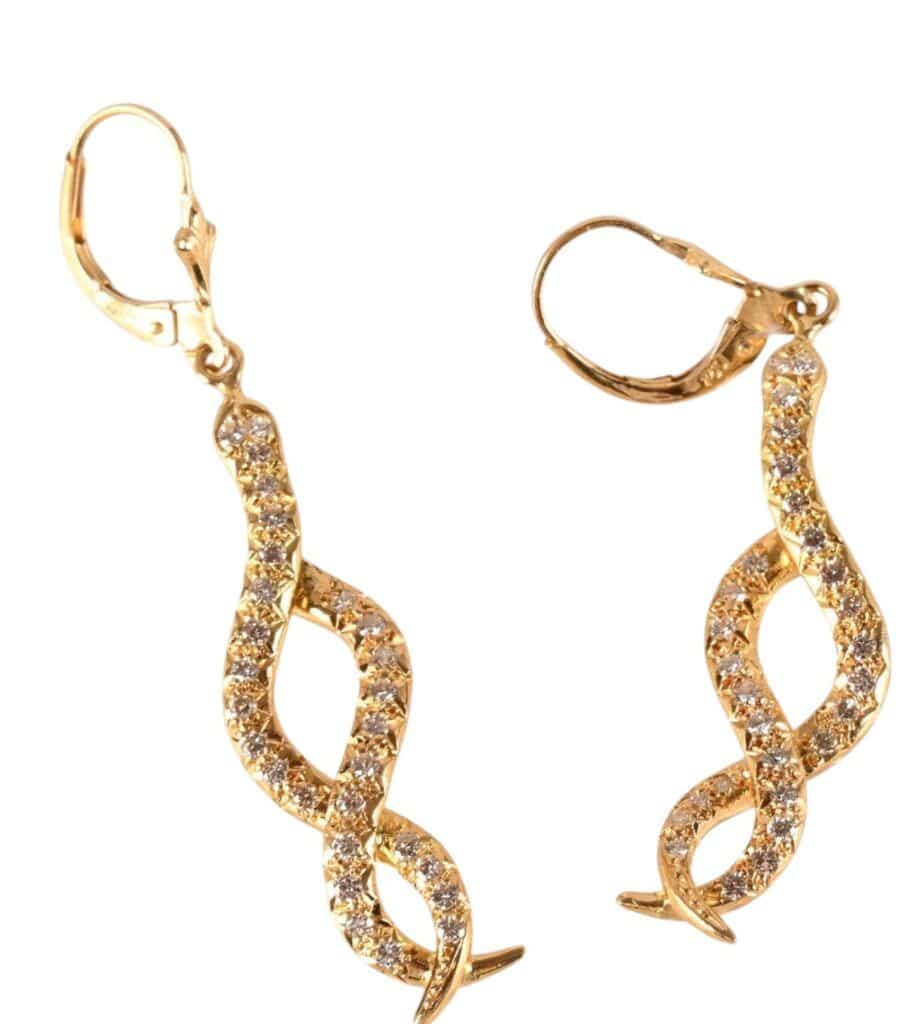 Paire de boucles d'oreilles serpent