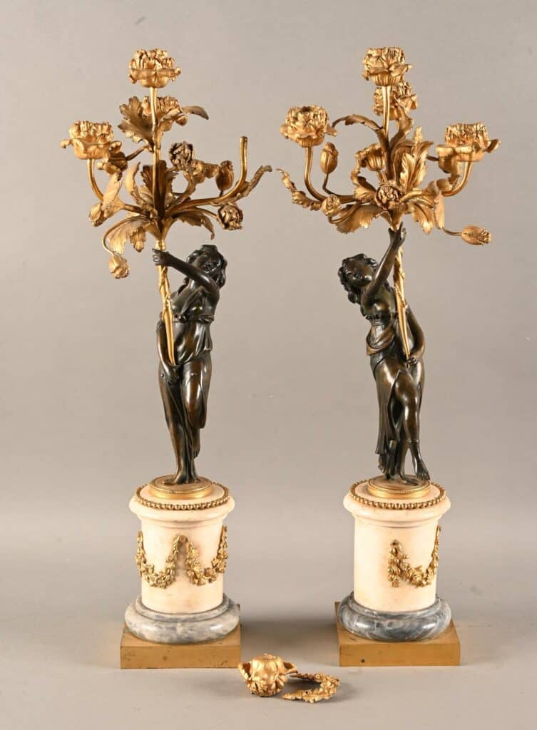 Paire de candélabres Louis XVI