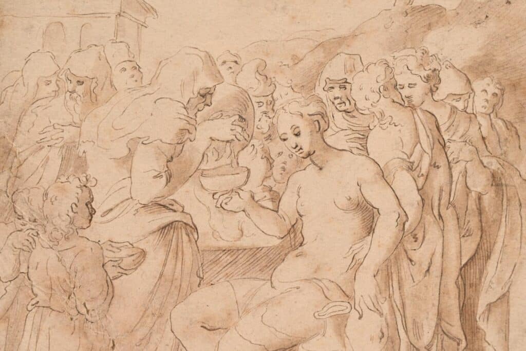 Ecole du Nord du XVIIème siècle. " Scène de banquet "