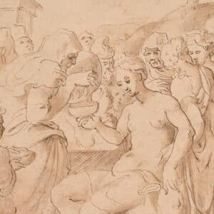 Ecole du Nord du XVIIème siècle. " Scène de banquet "