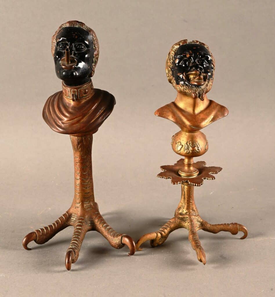 Paire de pyrogène allume-cigares en bronze doré