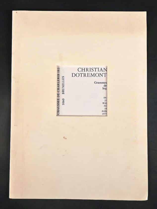 Christian DOTREMONT Livret