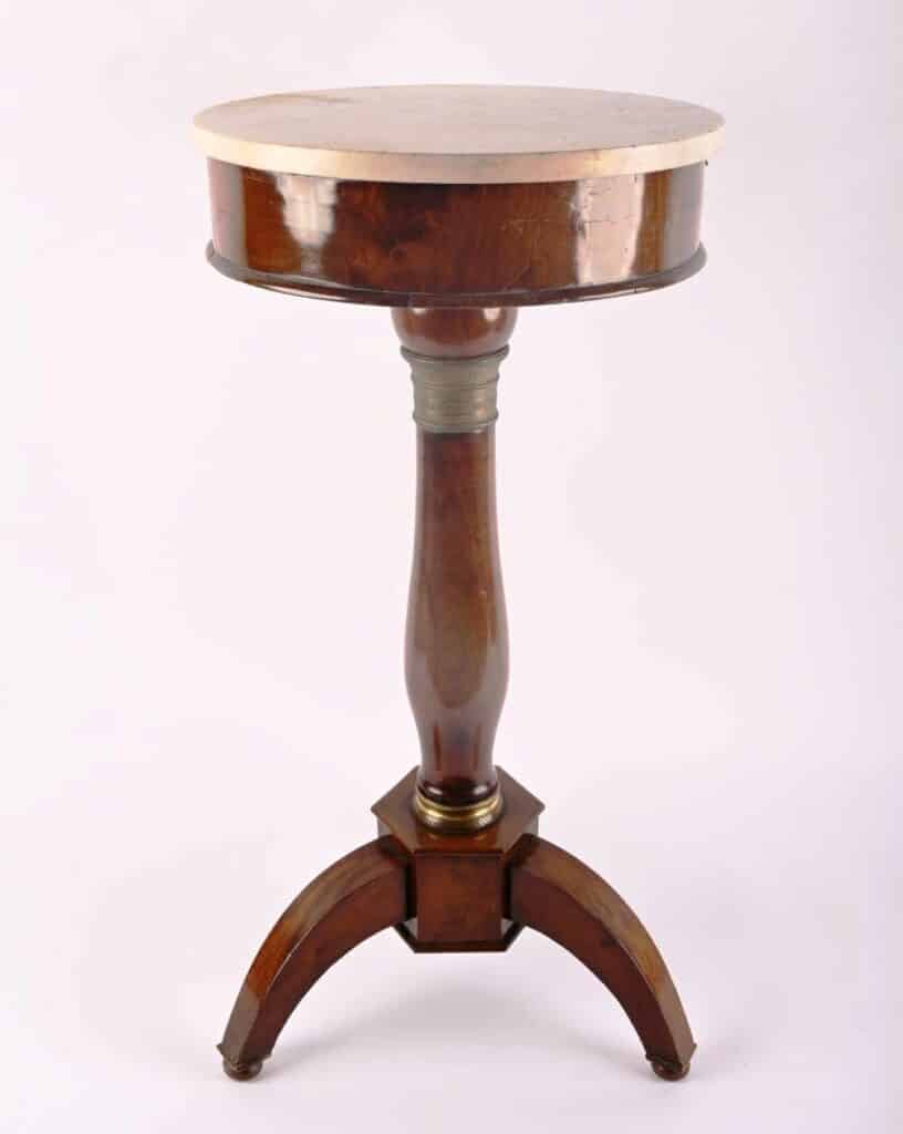 Guéridon Empire marbre blanc