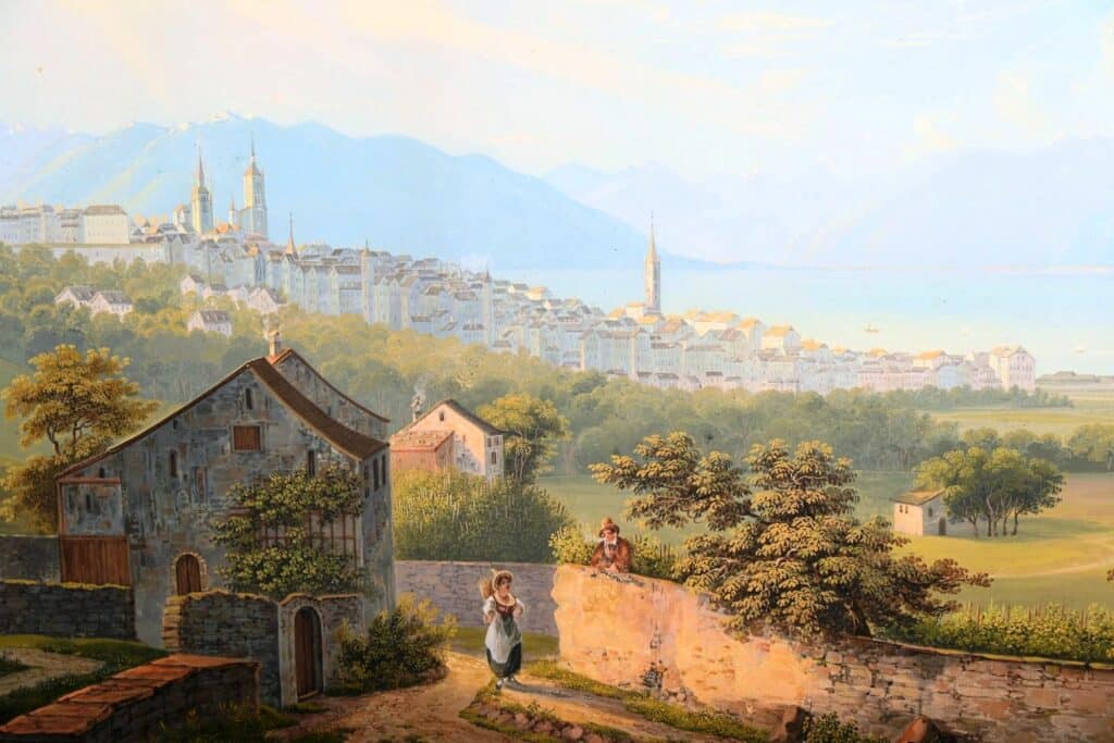 Gouache de la ville de Lausanne
