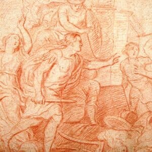 Ecole française vers 1700. " L'enlèvement des Sabines"