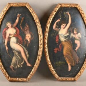 Paire d'huiles sur cuivre