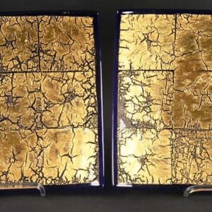 Murano 2 assiettes en verre bleu