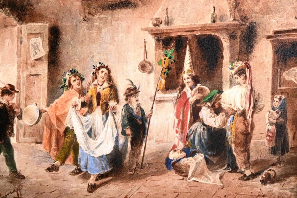 Scène d'intérieur: la préparation du carnaval