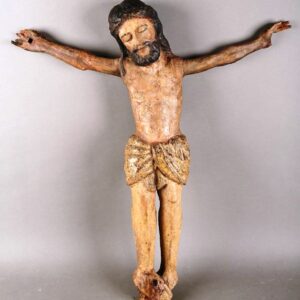 Christ d’autel sur socle en métal argent