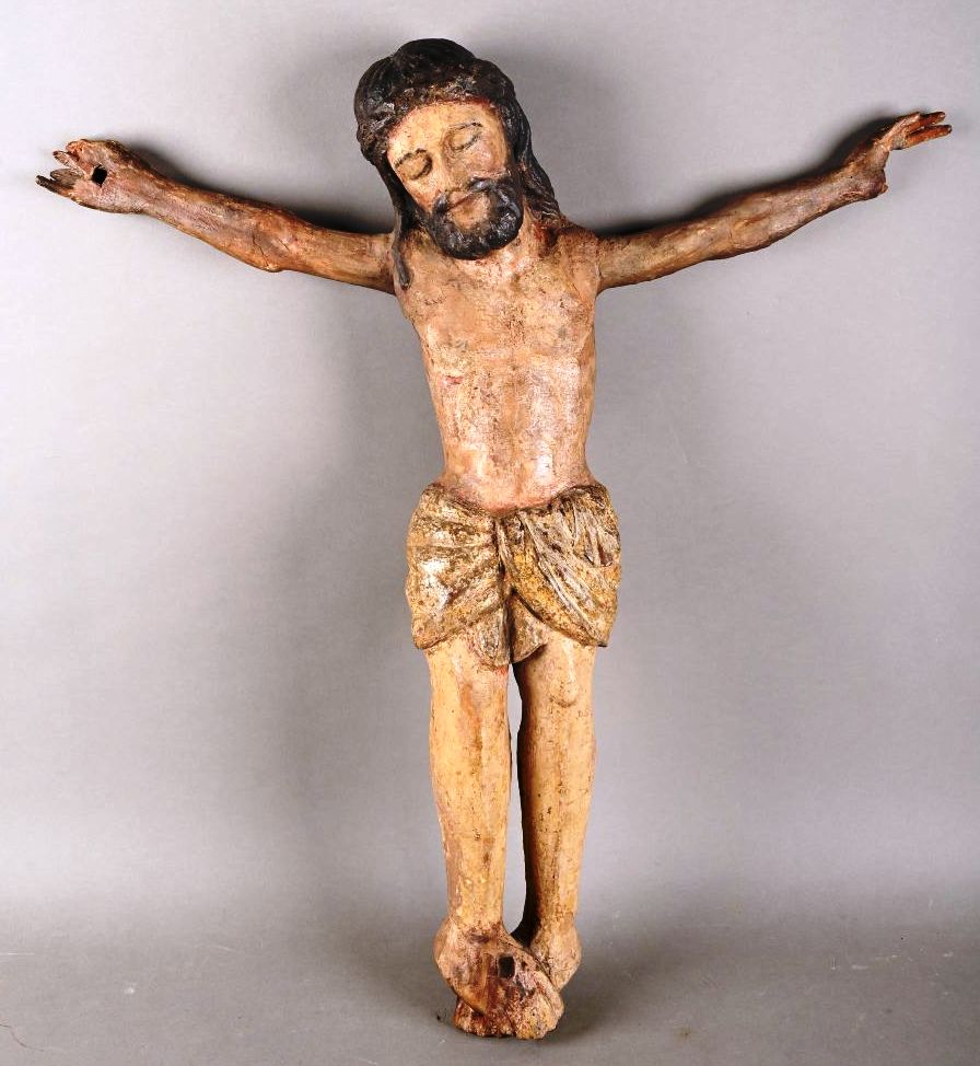 Christ d’autel sur socle en métal argent