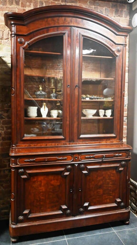 Deux-corps vitrine Louis-Philippe en acajou