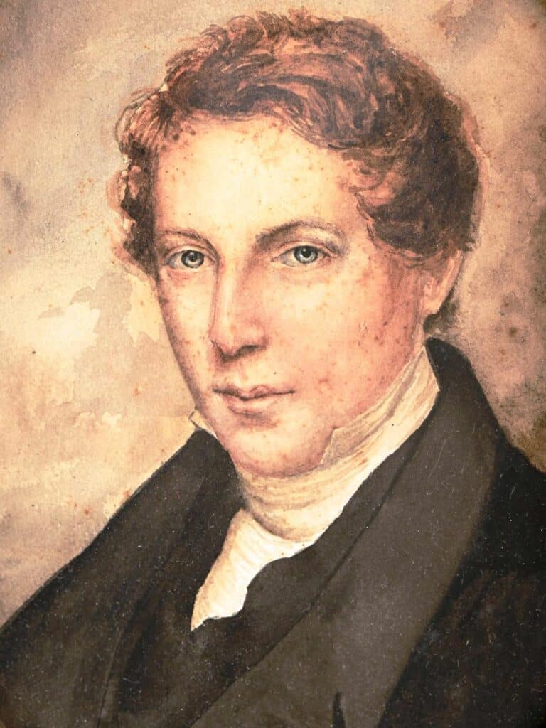 Portrait oval d'un gentilhomme.