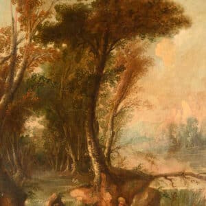 Personnages à la cascade en sous bois.