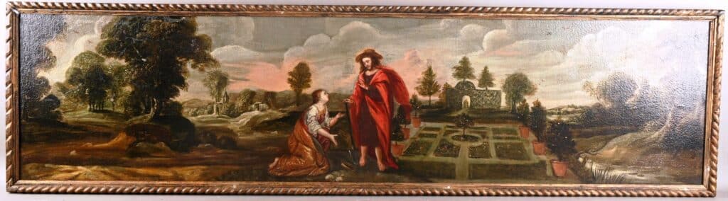 "Scène biblique dans un paysage"