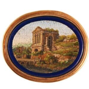 Broche ovale en micro mosaïque